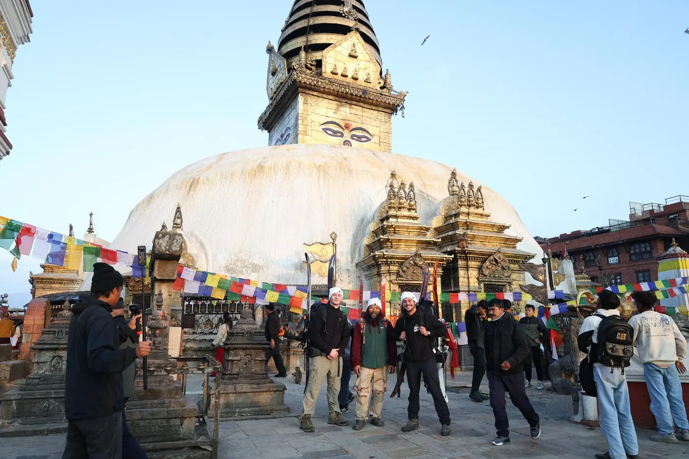 Team at Swayambhu Temple, Kathmandu